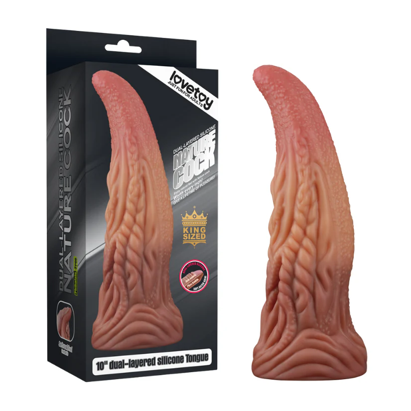LoveToy 10" Dual Layered Platinum Silicone Tongue - Image 6