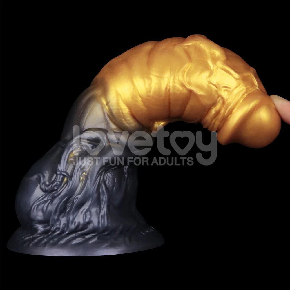 LoveToy 7.5" Dual Density Silicone Inflatable Dildo - Image 4