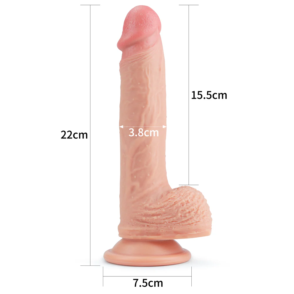 LoveToy 8.5" Nature Cock Dual-Layered Silicone - Image 3