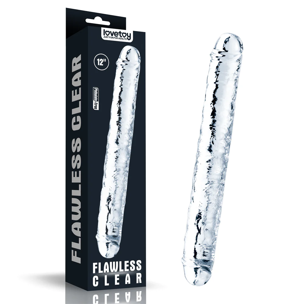 LoveToy Flawless Clear Double Dildo - Image 9