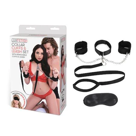 Lux Fetish Collar Cuffs & Leash Set - Image 4