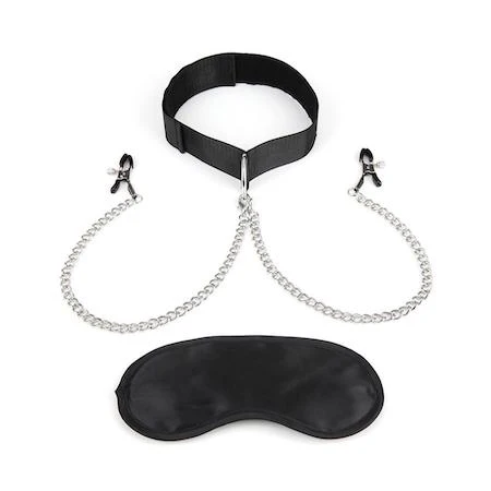 Lux Fetish Collar & Nipple Clamps - Image 2