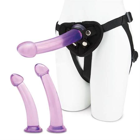 Lux Fetish Size Up 3-Piece Dildo & Harness Pegging Training Set - Image 3