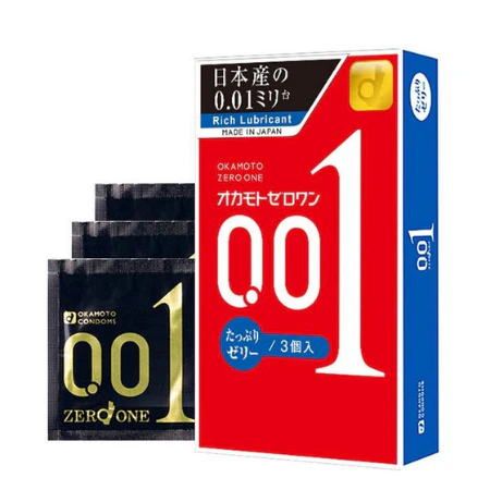 Okamoto 0.01 Plenty of Jelly Pack PU Condom - Image 2