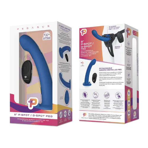 Pegasus 8" Wireless Remote Control P-Spot/ G-Spot Peg With Harness - Image 9